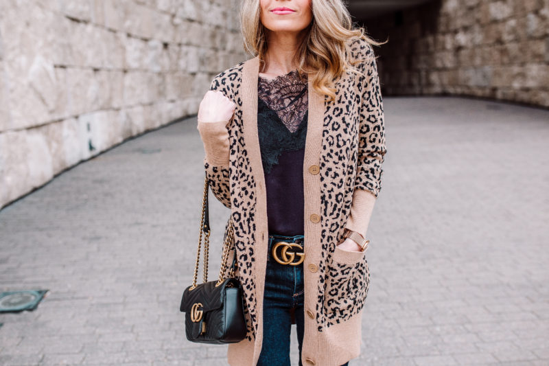 j crew leopard print cardigan