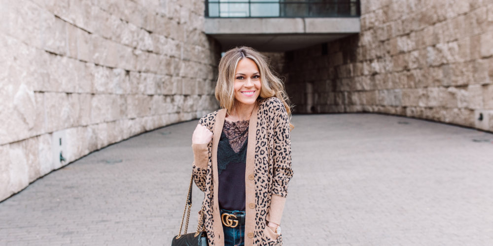 j crew leopard print cardigan